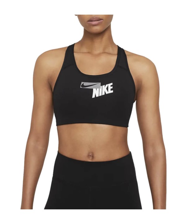 Nike Swoosh Women's Medium-Support Sports Bra, Black