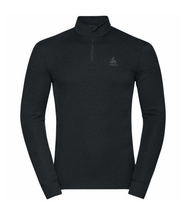 Odlo Active Warm Eco Half-zip Men's Turtleneck Baselayer Top, Black