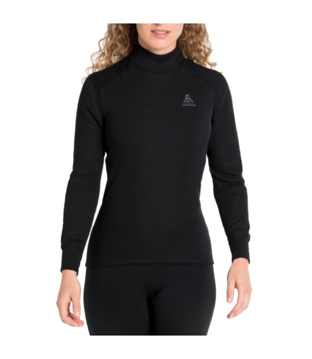 Odlo Active Warm Eco Women's Turtleneck Base Layer Top, Black