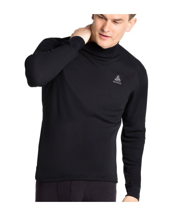 Odlo Active Warm Eco Men's Turtleneck Base Layer Top, Black