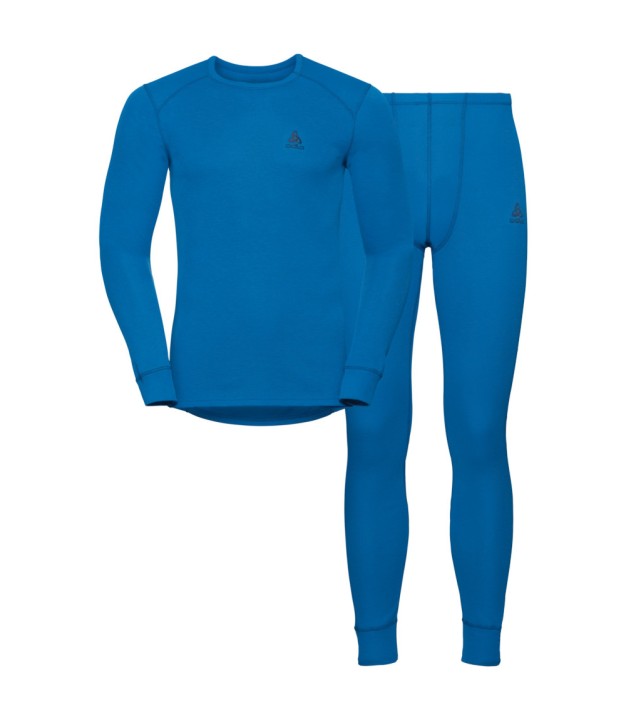 Odlo Active Warm Men's Long Sleeve Base Layer Set, DBlue