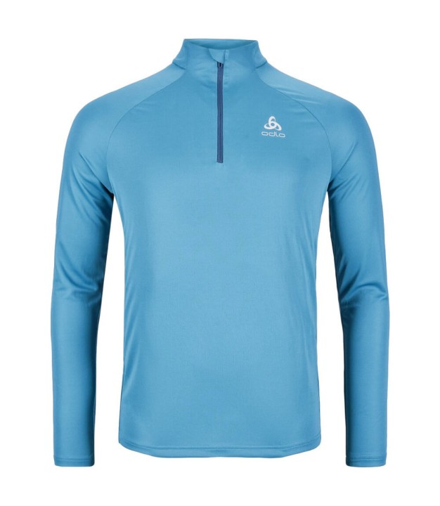 Odlo Essentials Men's Half-Zip Running Mid Layer, Saxony Blue