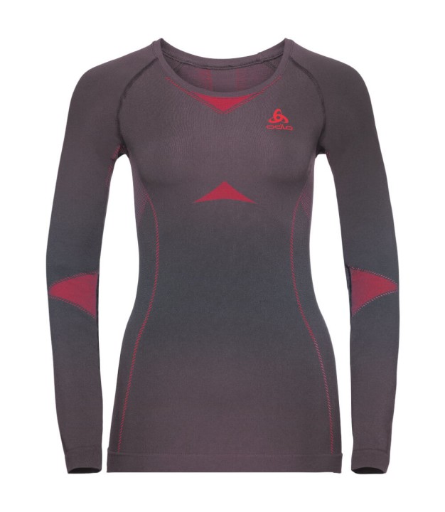 Odlo Performance Evo Warm Women's LS Baselayer, Odyssey Gray/Pink