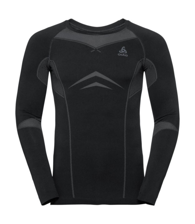 Odlo Performance Evolution Warm Men's LS Baselayer, Black/Grey