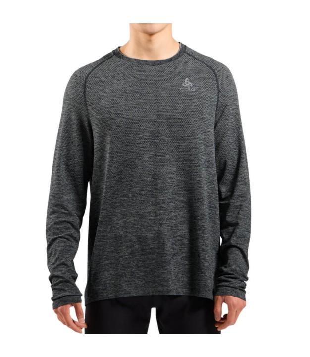 Odlo The Essentials Seamless LS Men's Running T-Shirt, Grey Melange