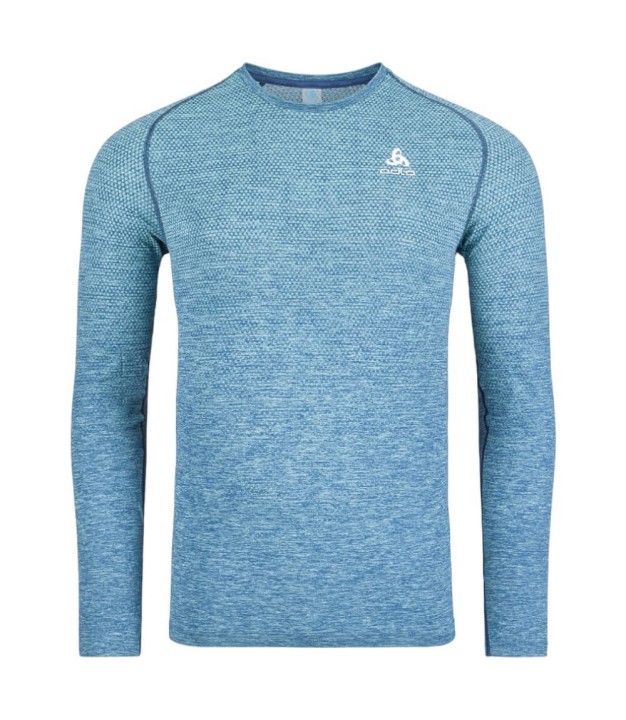 Odlo The Essentials Seamless LS Men's Running T-Shirt, Saxony Blue