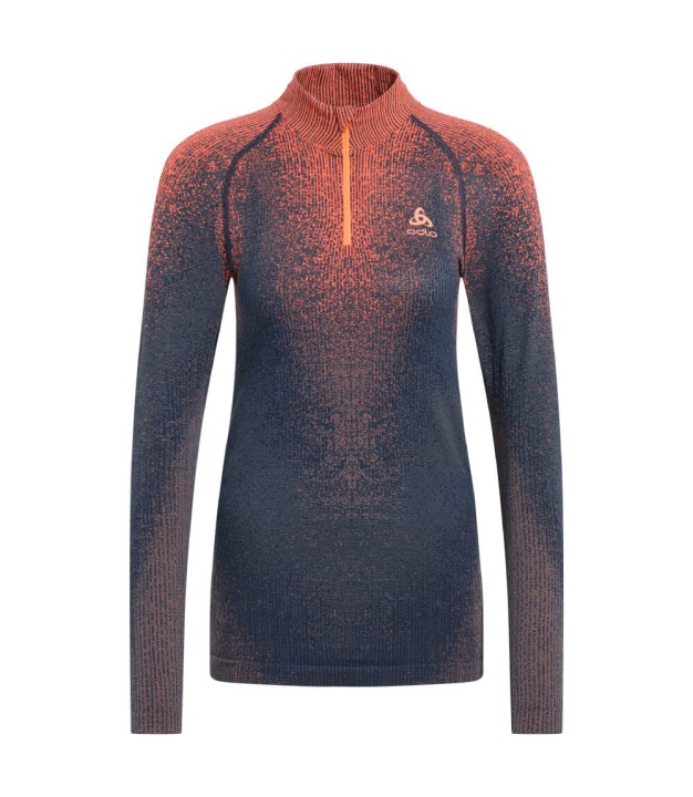 Odlo The POW Blackcomb Women's Base Layer Half Zip Warm, India Ink