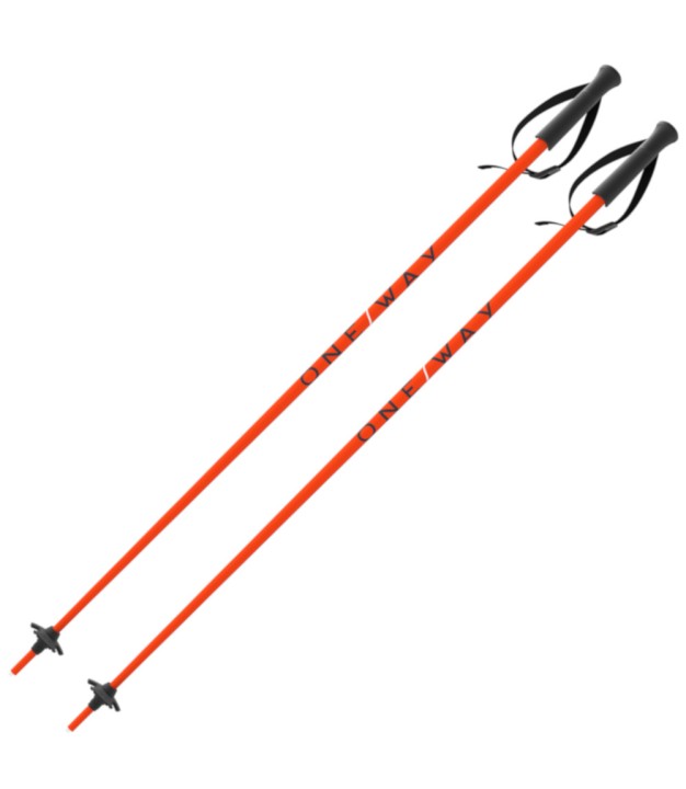 One Way High Junior Alpine Poles, Flame