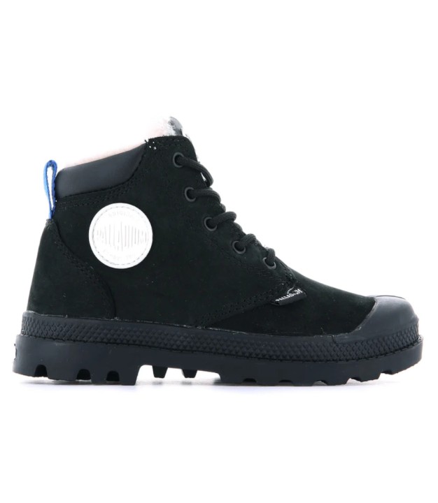 Palladium Pampa Hi Cuff Waterproof Oz Kid's Boots, Black