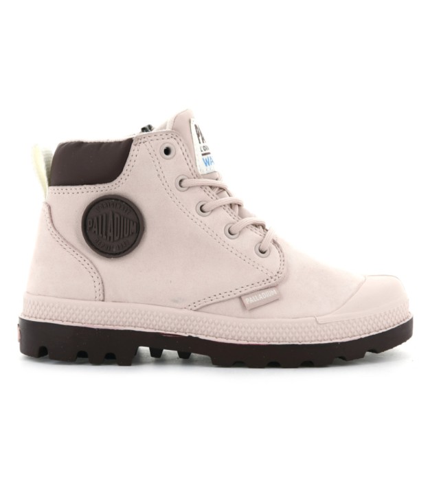 Palladium Pampa Hi Cuff Waterproof Oz Kid's Boots, Rose Smoke