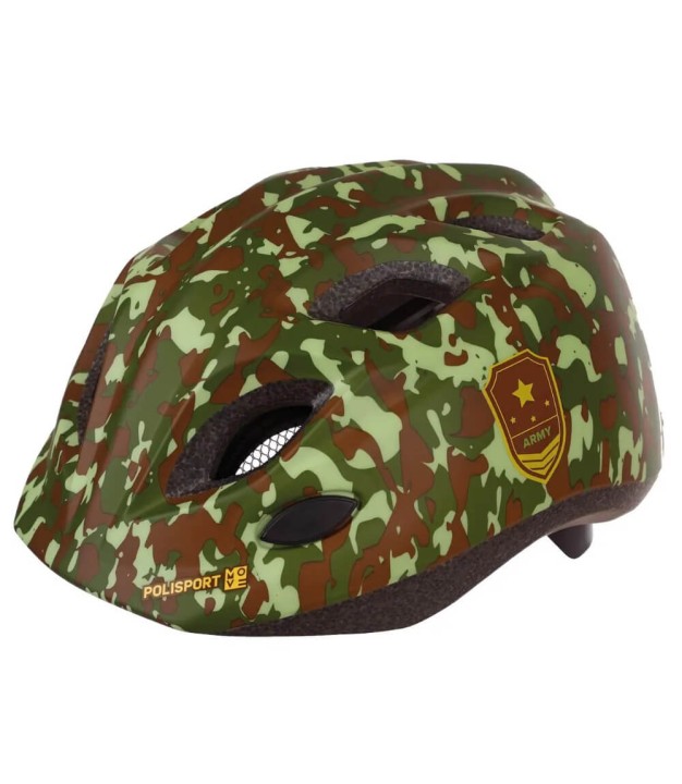 Polisport Premium Bicycle Helmet w/LED, 52-56 cm, Army