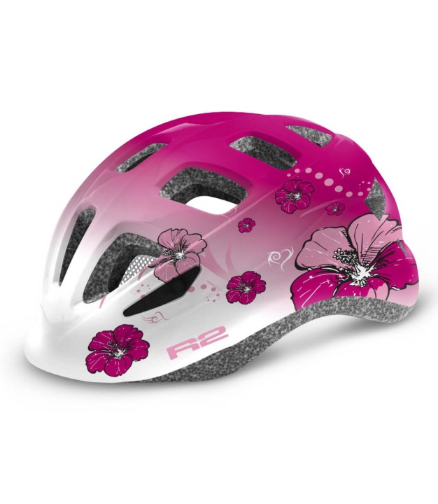 R2 Bunny Kids Helmet, Glossy White/Pink