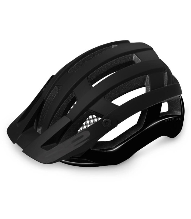 R2 Cross Bike Helmet, Matte Black/Gloss Black