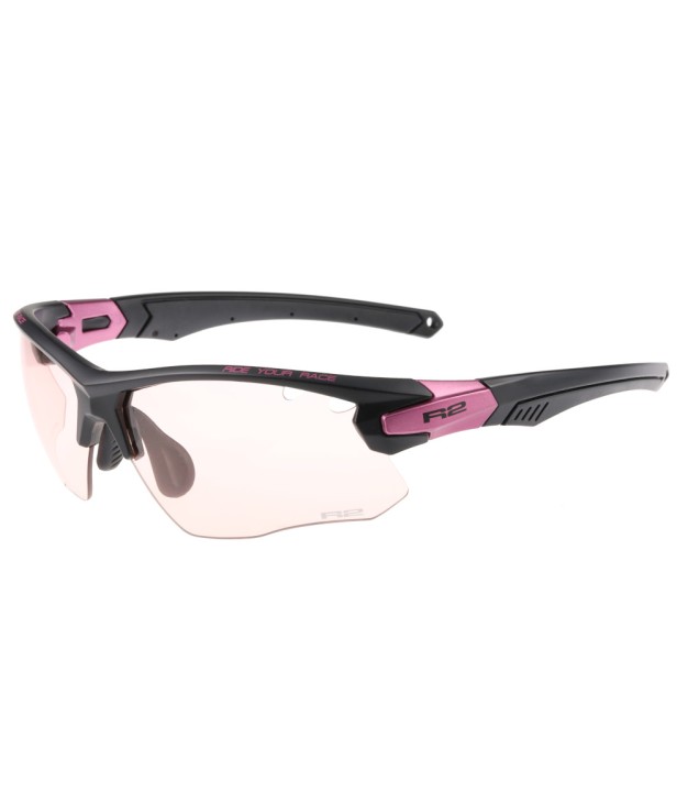 R2 Crown Sport Sunglasses, Matte Black/Metallic Purple/Pink to Purple