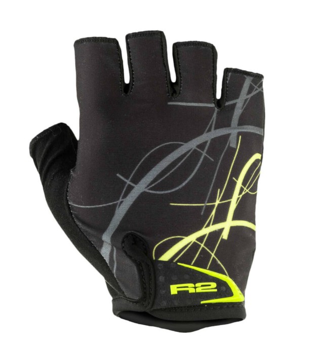 R2 Easer Bike Gloves, Black/Yellow/Grey
