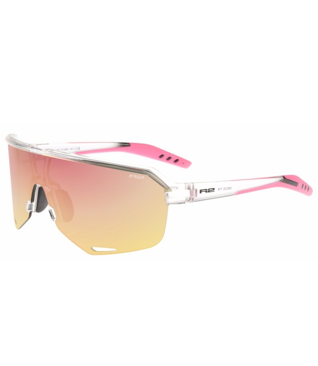 R2 Fluke Sport Sunglasses, Brown, Crystal Clear/Black/Pink