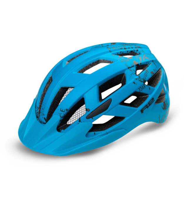 R2 Lumen Kids Bike Helmet, blue/black