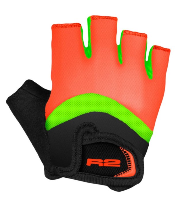 R2 Loop Kids Bike Gloves, Neon Red/Green