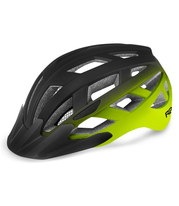 R2 Lumen Bike Helmet, Black/Neon Yellow