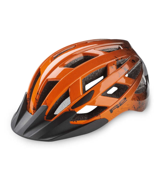 R2 Lumen Kids Bike Helmet, orange/black