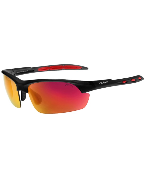 Relax Pavell Sport Sunglasses, Grey Cloud, Matt Black/Red