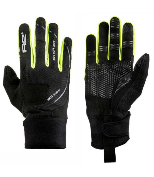 R2 Thermo Gloves Blizzard, Black/Neon Yellow
