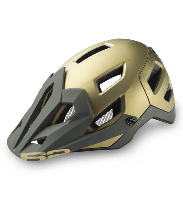 R2 Trail Bike Helmet, Metal Matt Olive Green/Khaki Green