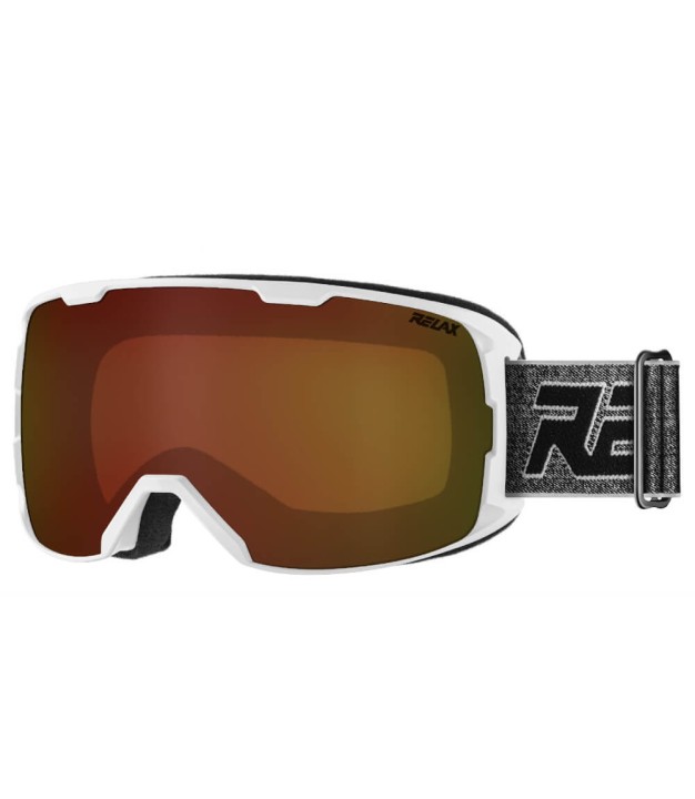 Relax Ace Ski Goggles, Matte White, Brown