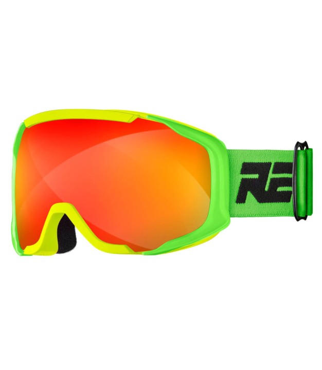 Relax Kids Ski Goggles De-Vil, Shiny Neon Yellow/Green
