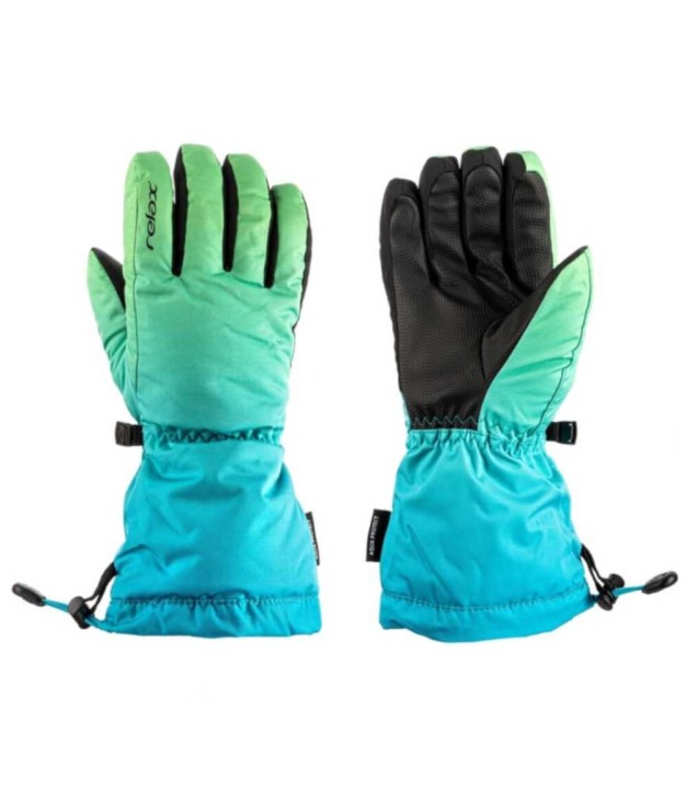 Relax Puzzy Kids Ski Gloves, Green/Blue