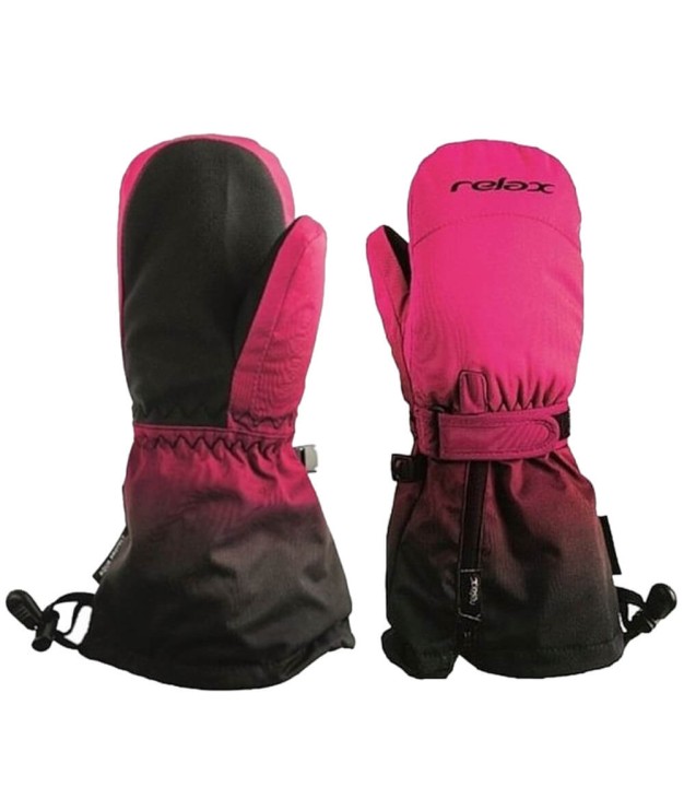 Relax Puzzyto Kids Ski Gloves, Pink/Black