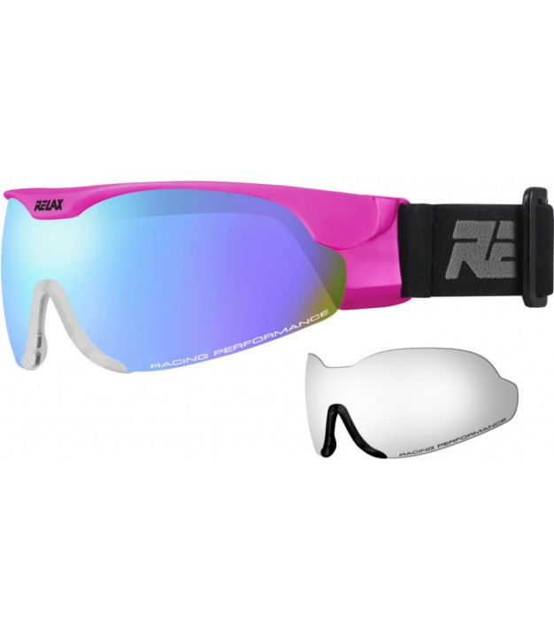 Relax Cross Ski Goggles, Shiny noen pink, black HTG34S