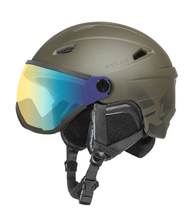 Relax Stealth Ski Helmet, Green Matt