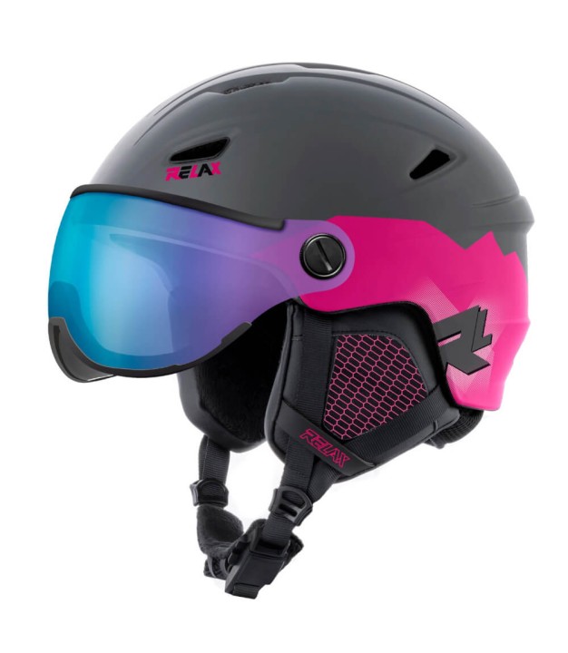 Relax Stealth Ski Helmet, Matt Grey/Pink