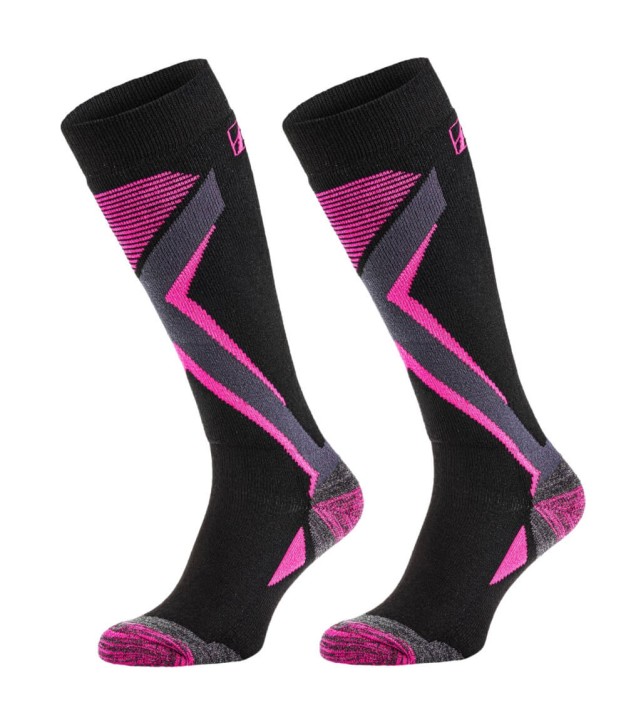 Relax Thunder Kids Ski Socks, Black/Pink