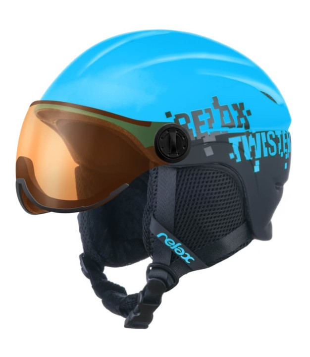 Relax Twister Visor Ski Helmet, Blue/Black