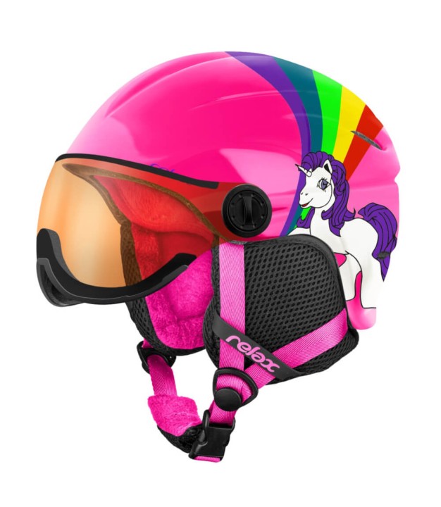 Relax Twister Visor Ski Helmet, Shiny Pink/White