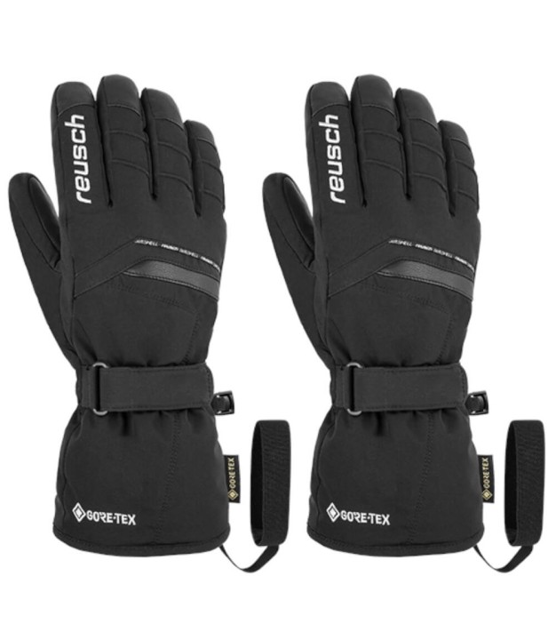 Reusch Men's Alpine Ski Gloves Manni GTX, Black/White