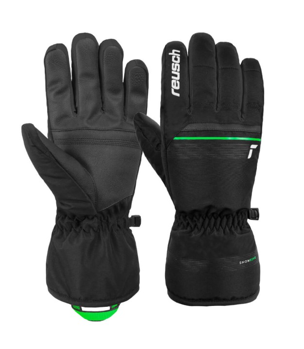 Reusch Snow King Men's Gloves, Black/Neon Green