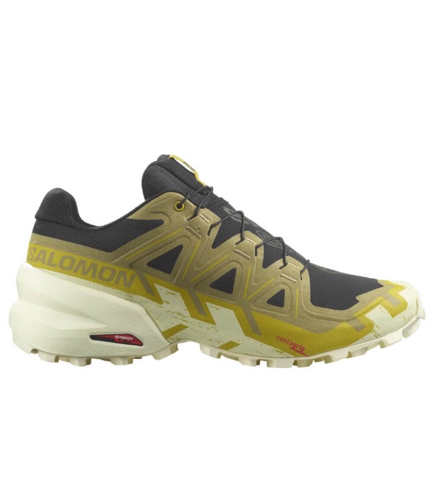 Salomon Speedcross 6 Men's Trail Shoes, Black/Cress Green/Transparent Yellow