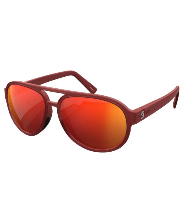 Scott Bass Sunglasses, Merlot Red/Red Chrome