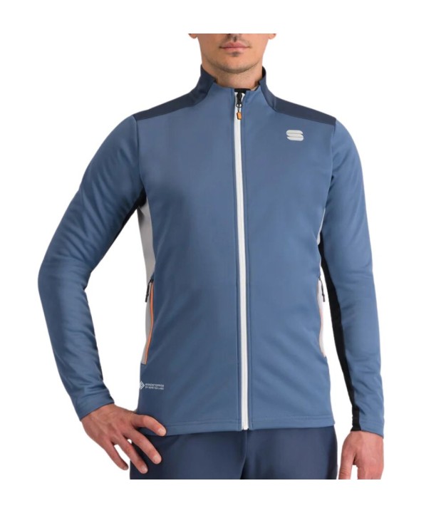 Sportful Squadra GTX Infinium Men's Jacket, Natural Grey/Blue