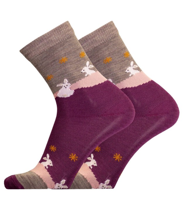 UphillSport Bunny Lifestyle Merino Wool Socks, Purple