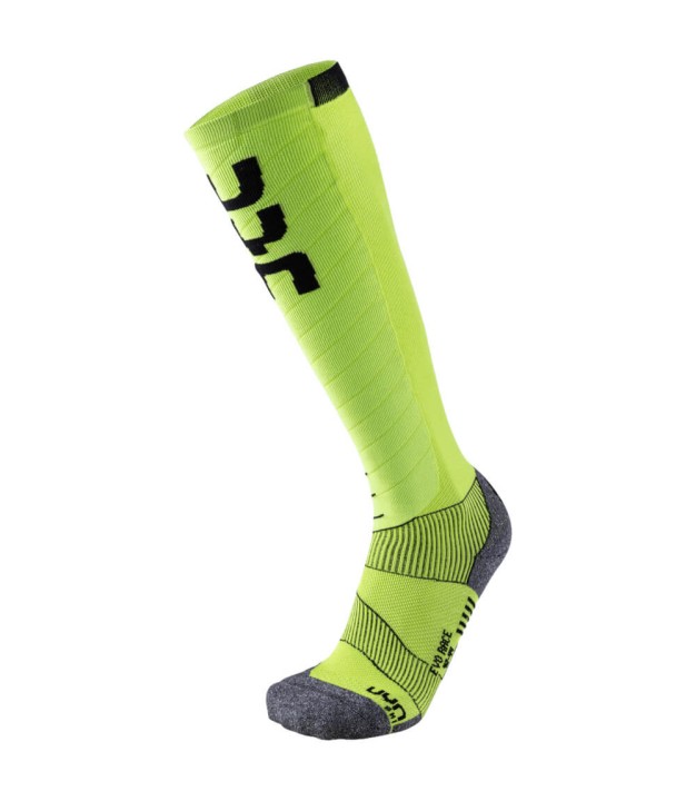 UYN Evo Race Men's Ski Socks, Green Lime/Black