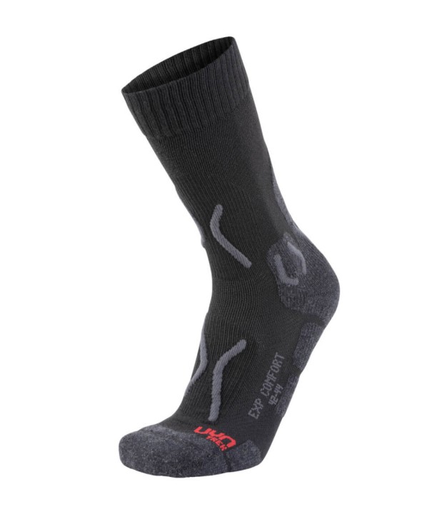 UYN Explorer Comfort Men's Trekking Socks, Black/Grey