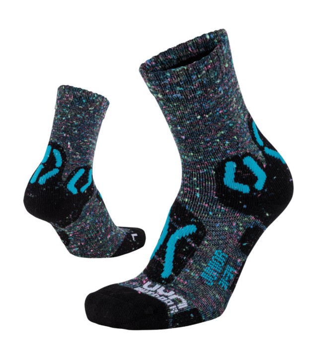 UYN Explorer Kids Outdoor Socks, Grey/Turquoise