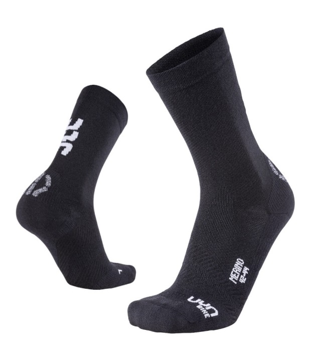 UYN Merino Men's Cycling Socks, Black/White