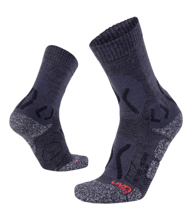 UYN Nature Merino Men's Trekking Socks, Anthracite/Black