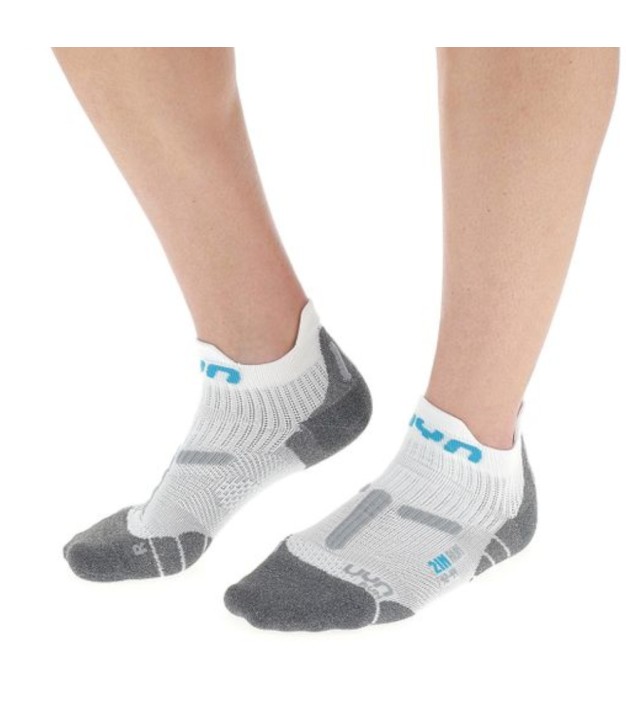 UYN Run 2in Men's Socks, White/Grey