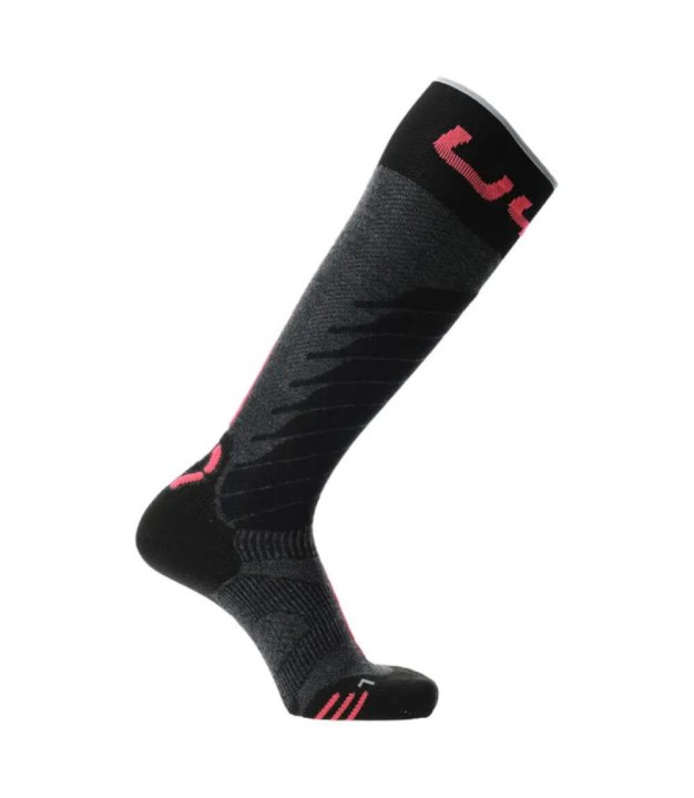 UYN Ski One Merino Women's Socks, Anthracite/Pink